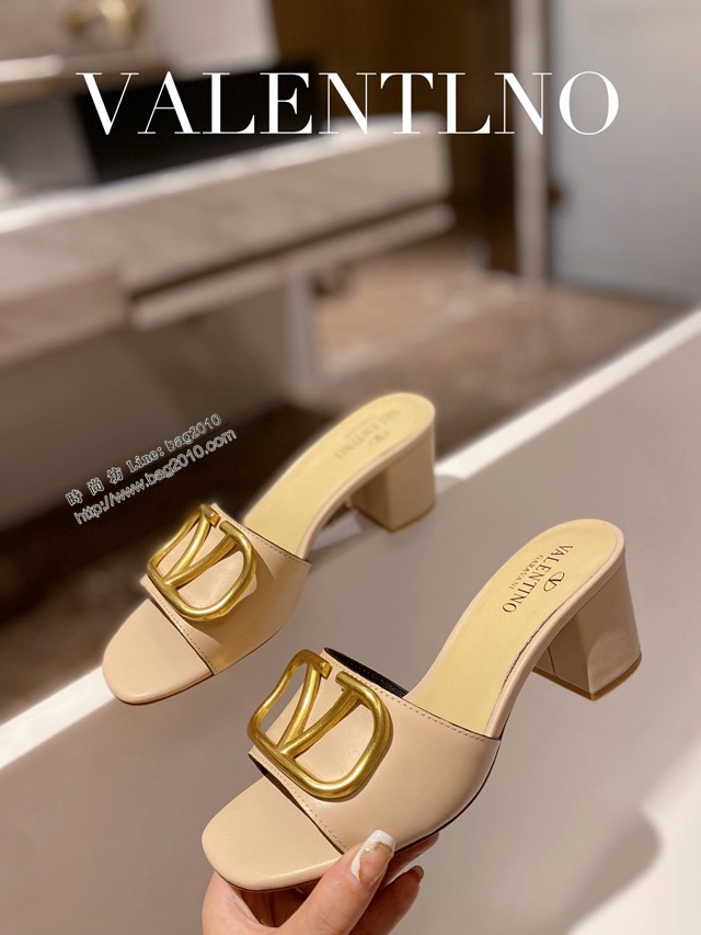 Valentino專櫃原版華倫天奴春夏新款女士拖鞋高跟涼拖鞋 dx2956